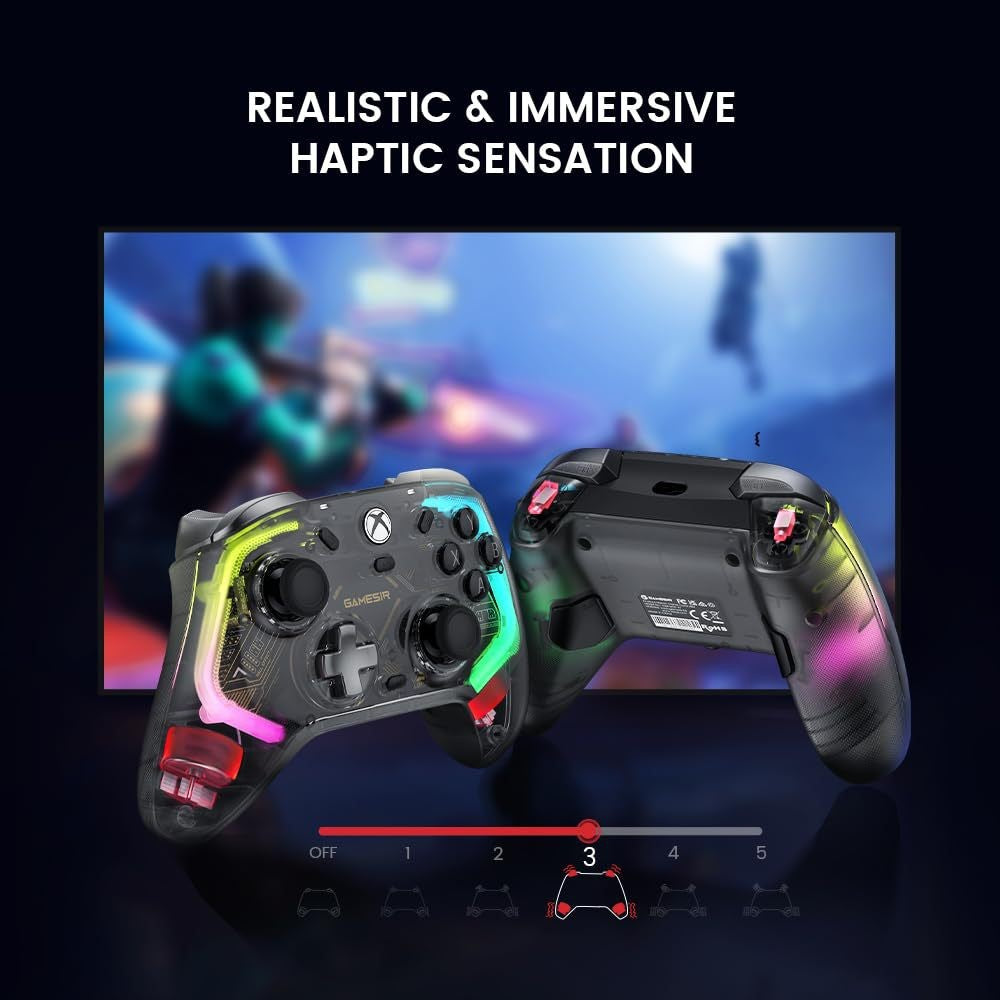 GAMESIR K1 Wired Gaming Controller for Xbox One / Series X / S / PC Hall Effect Transparent RGB Design