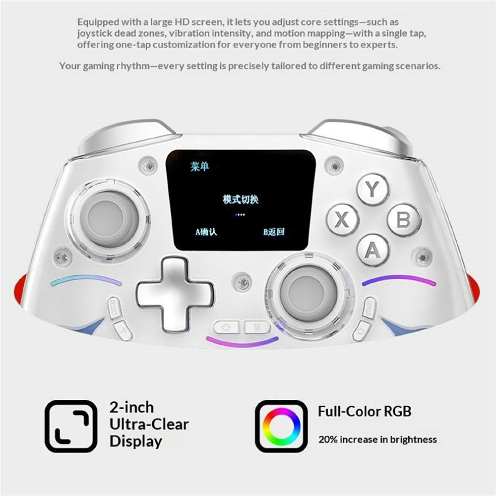 SN-2402 Gaming Controller with LCD Screen Hall Effect Six-Axis Gyro for PC / Sony PlayStation 4 / Nintendo Switch 2 / Switch