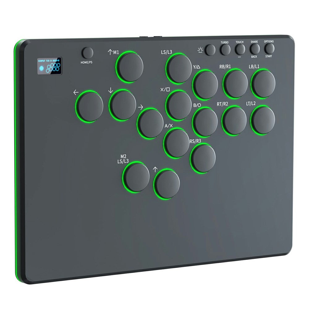 D216 16-Key Arcade Fight Keyboard with OLED Display for Sony PlayStation 4 / 3 / Nintendo Switch / PC