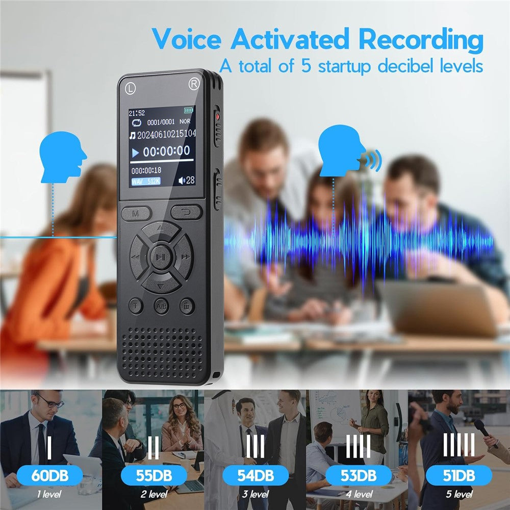 T51 Digital Voice Recorder without Memory Noise Reduction 1.44 Inch TFT Screen MP3 Player