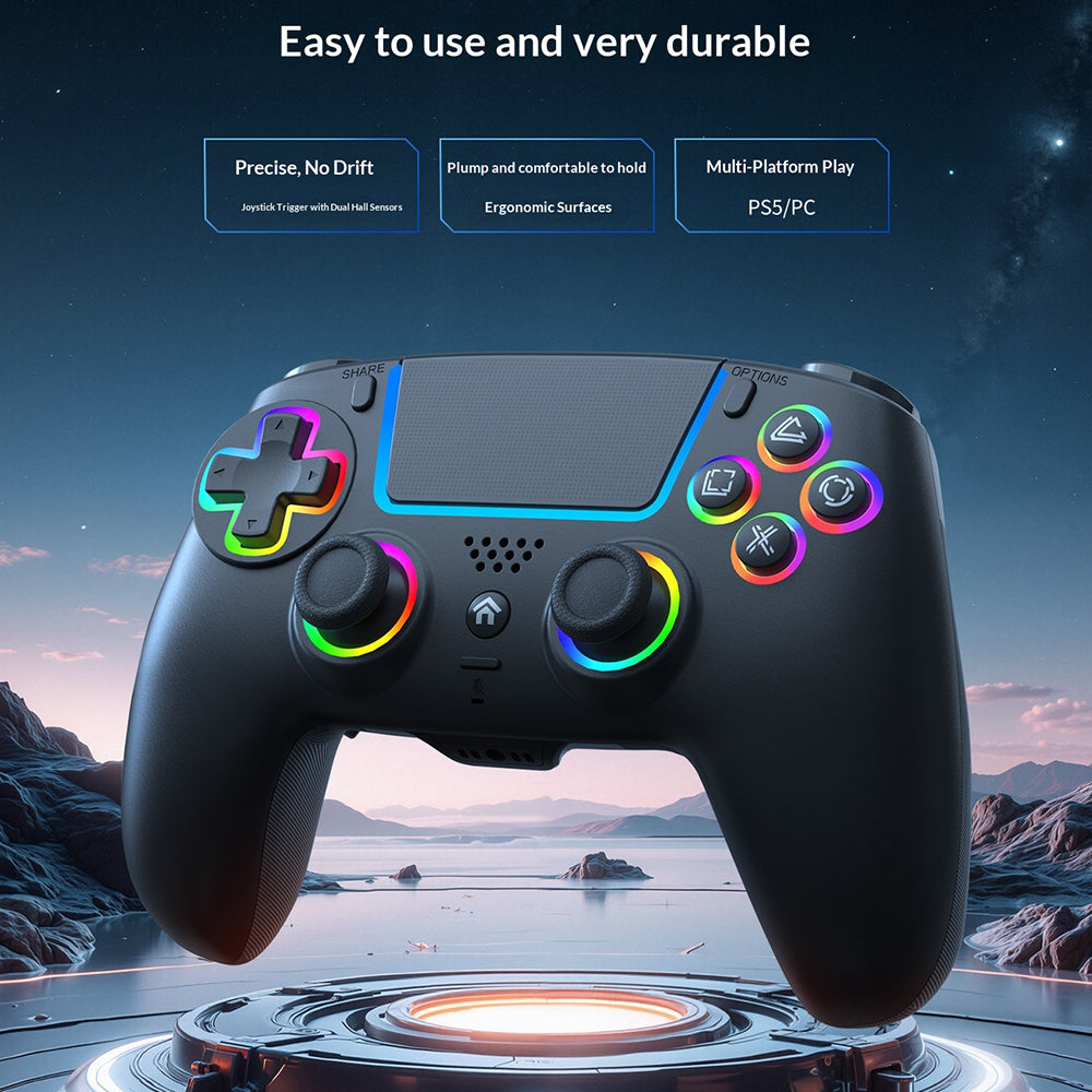 HS-PS5250 Bluetooth-compatible Wireless Game Controller with Hall Effect Triggers 6-Axis Gyro for Sony PlayStation 5/PC