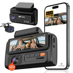 F310 3-Channel Dash Cam 4K+2K+2K Three Lens 3.19 inch IPS Screen WiFi Night Vision G-Sensor (without TF Card)