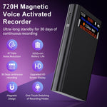 DVR25 8GB Magnetic Voice Activated Recorder 5000mAh AI Noise Reduction USB-C Digital Voice Recorder