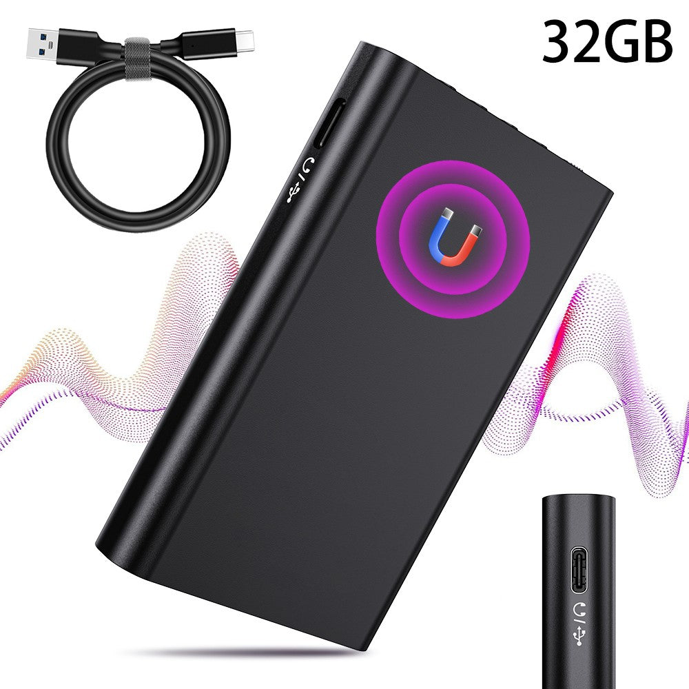 DVR25 32GB Magnetic Voice Activated Recorder AI Noise Reduction USB-C Audio Recorder for Meetings