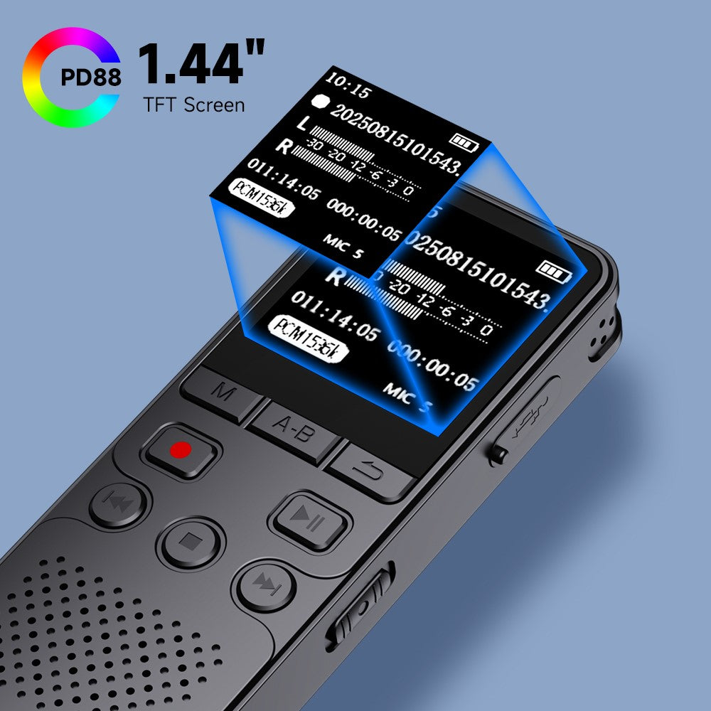 P329 4GB Digital Voice Recorder 1.4 inch 1536Kbps PCM Noise Reduction Audio Recorder