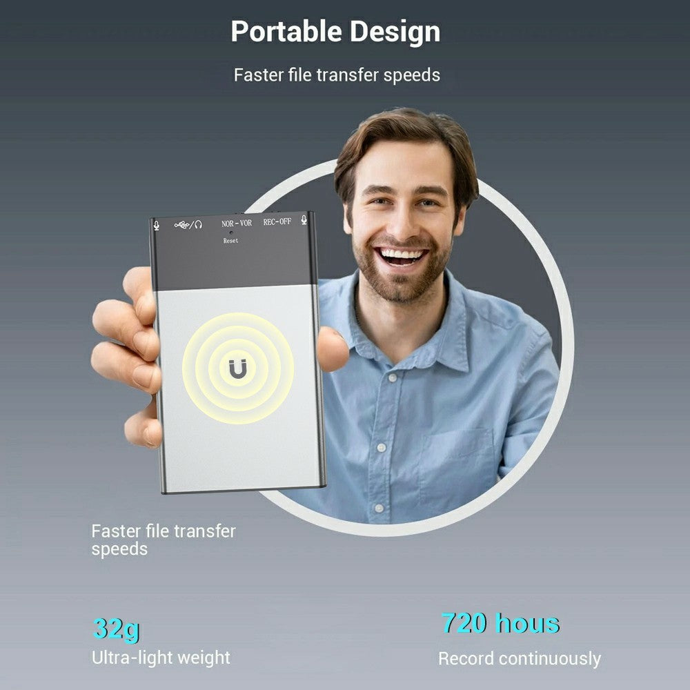 UP-11 64GB AI Voice Recorder Real-Time Speech-to-Text 108-Language Translation Bluetooth-compatible Recorder for Meetings and Interviews