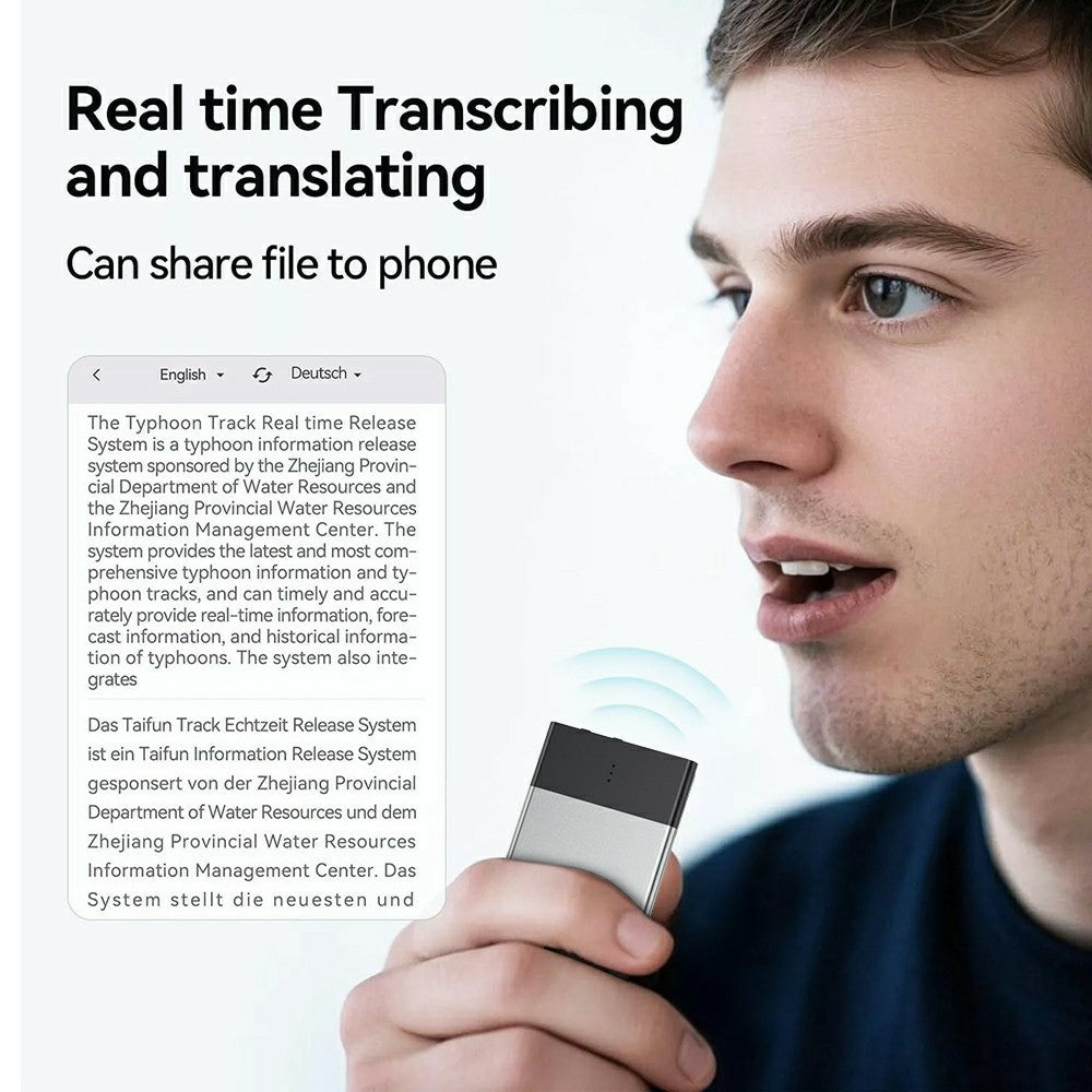 UP-11 64GB AI Voice Recorder Real-Time Speech-to-Text 108-Language Translation Bluetooth-compatible Recorder for Meetings and Interviews