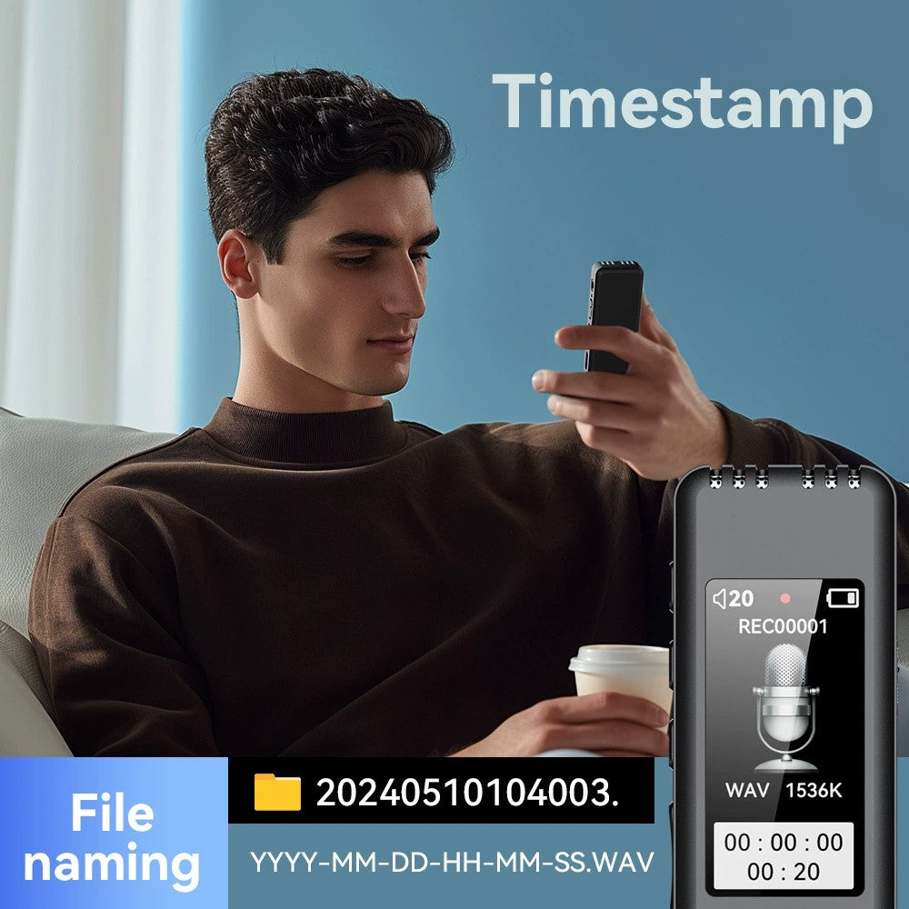 8832 64GB Digital diktafon Støjreduktion Lydoptager til møder, undervisning og interviews