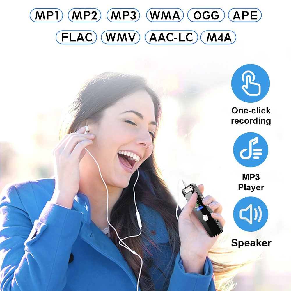 8835 64GB Digital Voice Recorder Dual Microphone Noise Reduction Recorder for Business Meetings Interviews