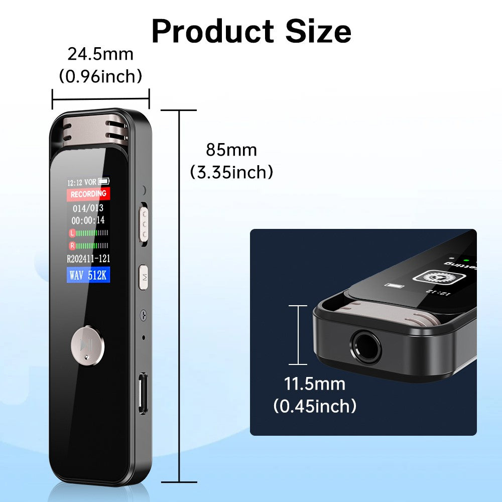 8835 64GB Digital Voice Recorder Dual Microphone Noise Reduction Recorder for Business Meetings Interviews