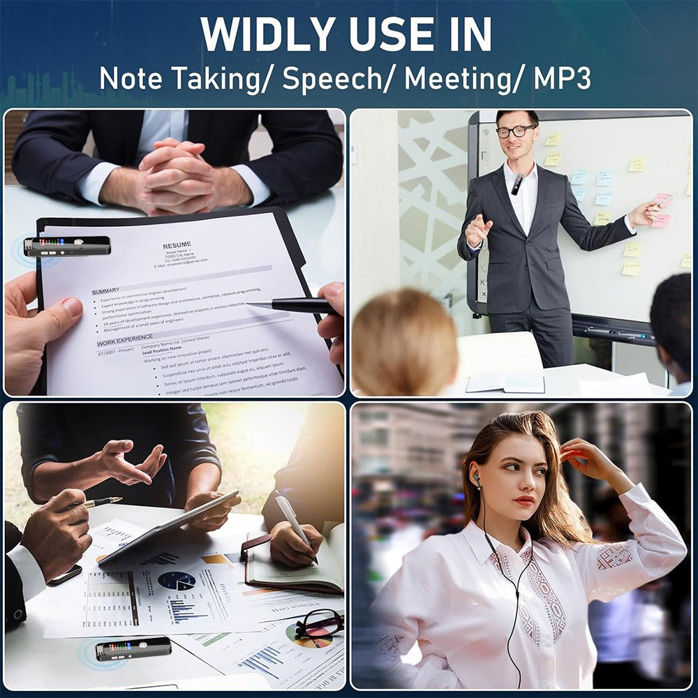 8835 64GB Digital Voice Recorder Dual Microphone Noise Reduction Recorder for Business Meetings Interviews