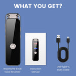 8835 64GB Digital Voice Recorder Dual Microphone Noise Reduction Recorder for Business Meetings Interviews
