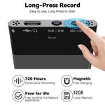 UP-11 32GB AI-stemmeoptager Realtids tale til tekst 108-sprogs oversættelse Bluetooth-kompatibel optager til møder og interviews