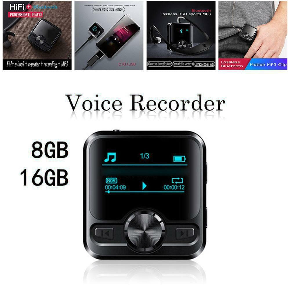 M9 8GB Mini Audio Recorder Portable Bluetooth-compatible MP3 Music Player Digital Voice Recorder