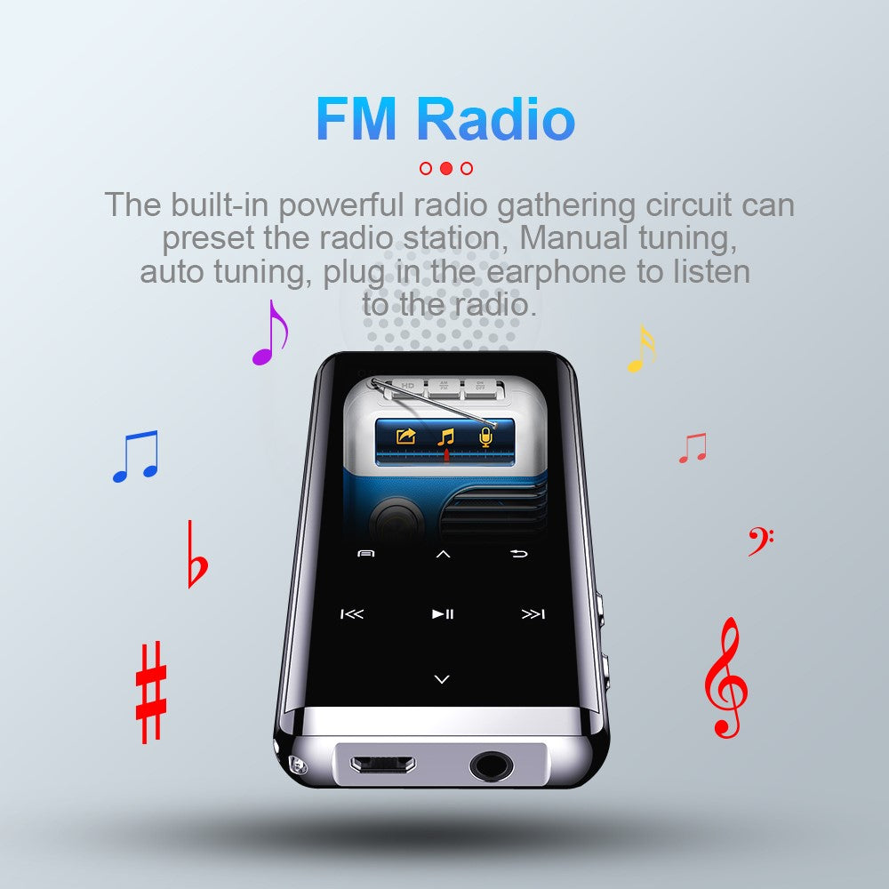 M13 32GB Portable Audio Recorder 1.5 inch Screen Bluetooth-compatible MP3 Video Pictures Viewing FM Radio E-book Reader Voice Activated Voice Recorder
