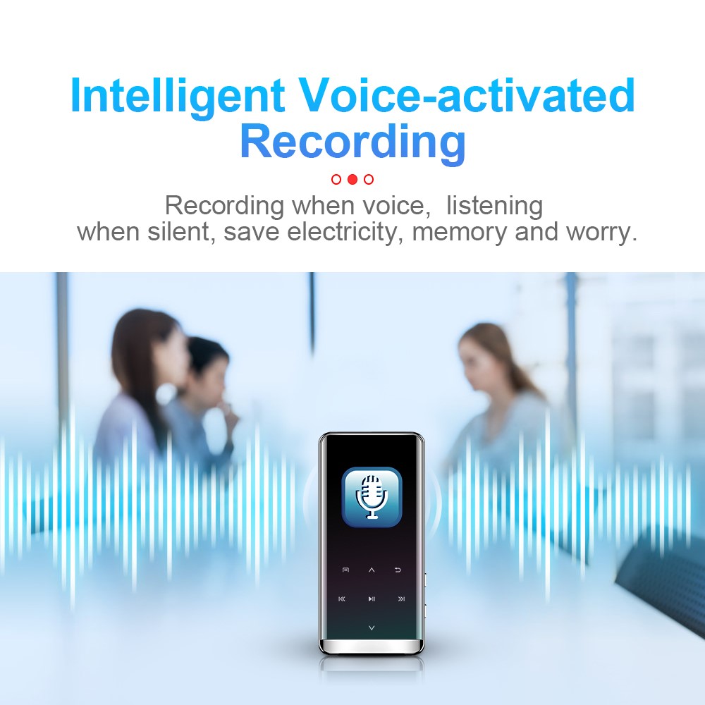 M13 32GB Portable Audio Recorder 1.5 inch Screen Bluetooth-compatible MP3 Video Pictures Viewing FM Radio E-book Reader Voice Activated Voice Recorder