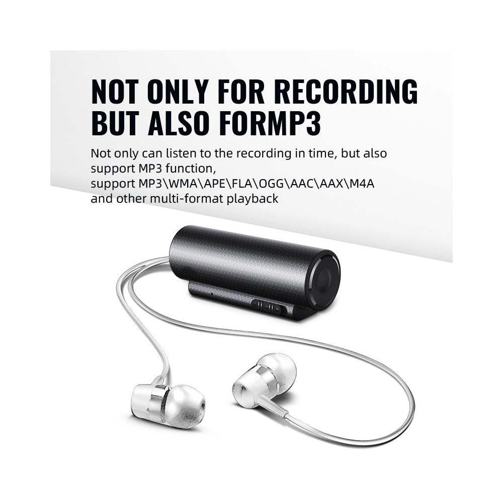Q76 32GB Strong Magnetic Mini Voice Activated Recorder 365-Day Standby Timestamp Time Data Syncing for Lectures Meetings Interviews