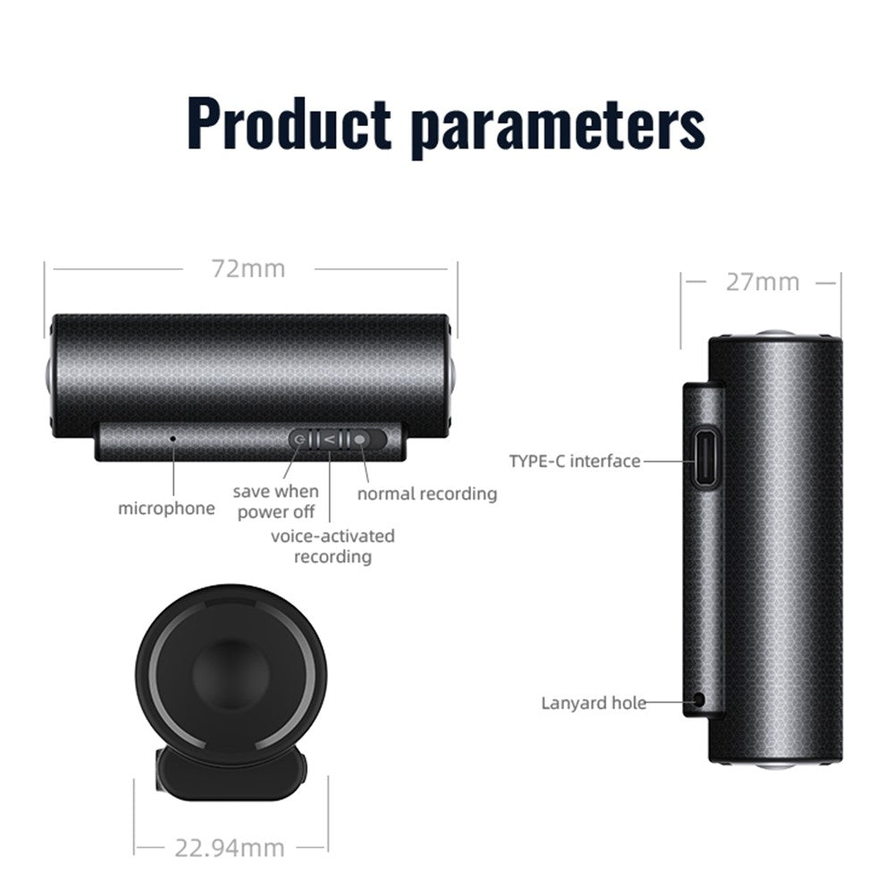 Q76 16GB Strong Magnetic 3200mAh Voice Recorder PMC Voice Decoding Timestamp for Lectures Meetings Interviews