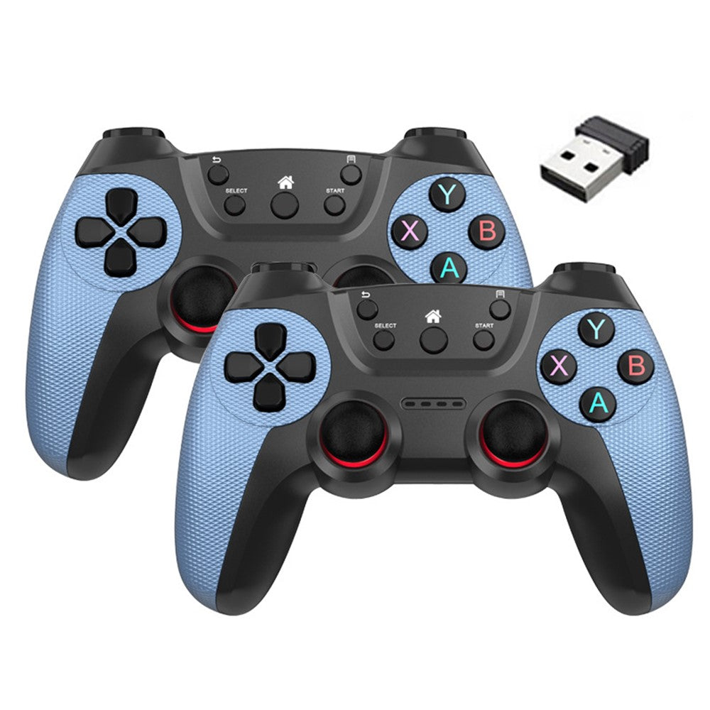 KM-029 2.4G trådløse håndcontrollere, 1-til-2 USB-modtager med 2 gamepads, kompatibel med PC / Linux / Android / TV-boks