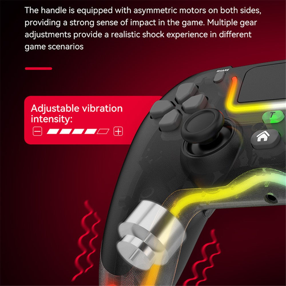 P07 Dazzle Lighting Wireless Bluetooth-compatible Controller for PS4 Game Console Gamepad (without Stand)