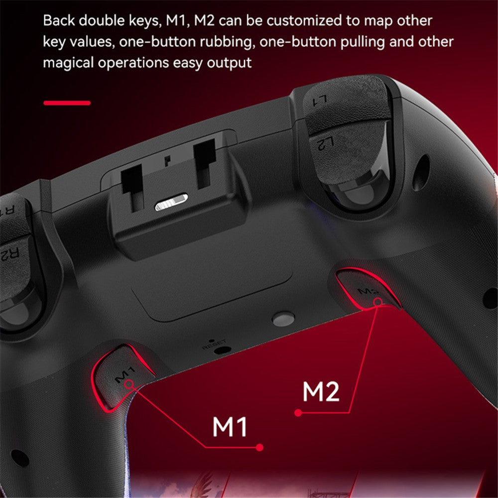 P07 Dazzle Lighting Wireless Bluetooth-compatible Controller for PS4 Game Console Gamepad (without Stand)