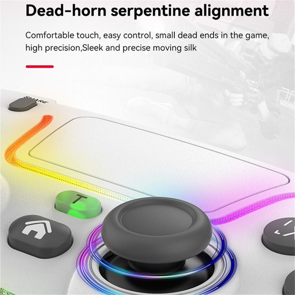 P07 Dazzle Lighting Wireless Bluetooth-compatible Controller for PS4 Game Console Gamepad (without Stand)