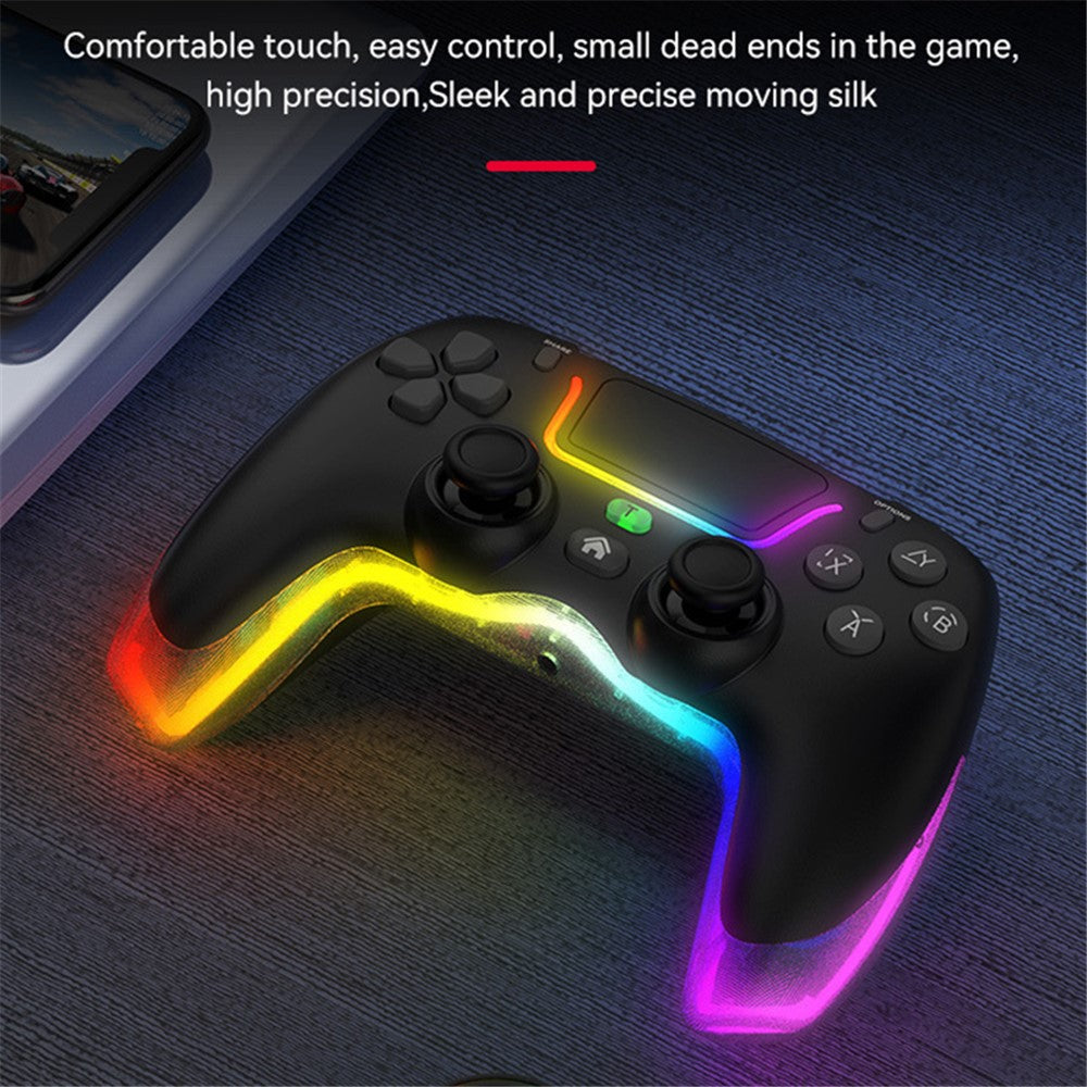 P07 Dazzle Lighting Wireless Bluetooth-compatible Controller for PS4 Game Console Gamepad (without Stand)