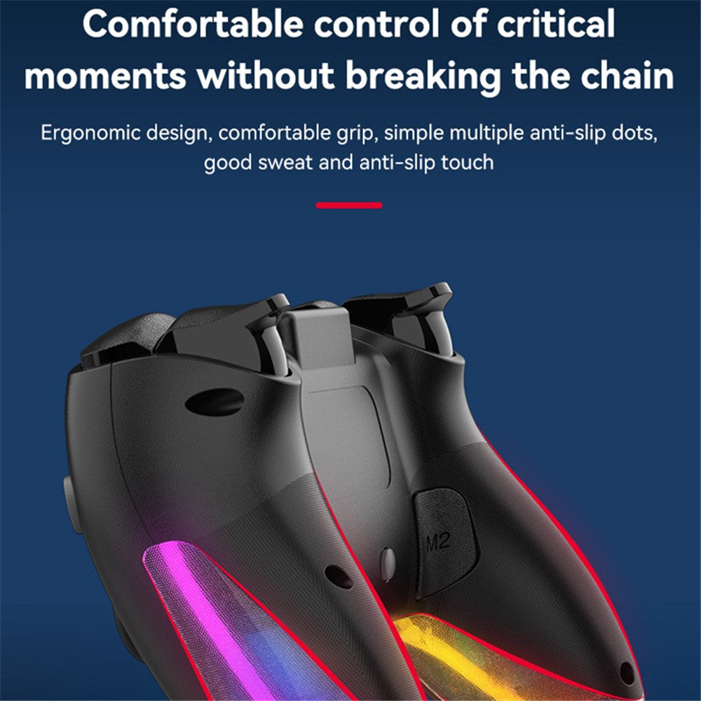 P07 Dazzle Lighting Wireless Bluetooth-compatible Controller for PS4 Game Console Gamepad (without Stand)