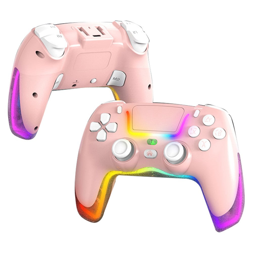 P07 Dazzle Lighting Wireless Bluetooth-compatible Controller for PS4 Game Console Gamepad (without Stand)
