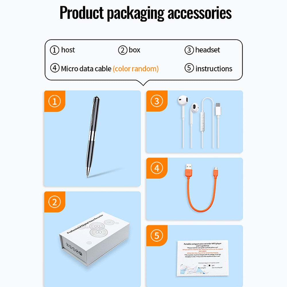 Q91 32GB Digital Voice Recorder Pen MP3 Player U Disk Rechargeable Audio Recording Pen