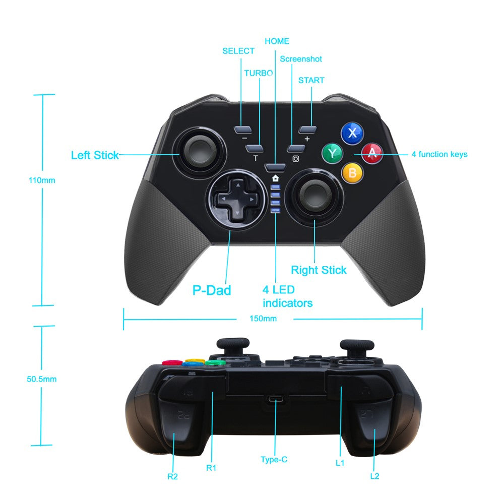 8579 Wireless Bluetooth-compatible Controller for Nintendo Switch Game Console Gamepad Support Turbo Function