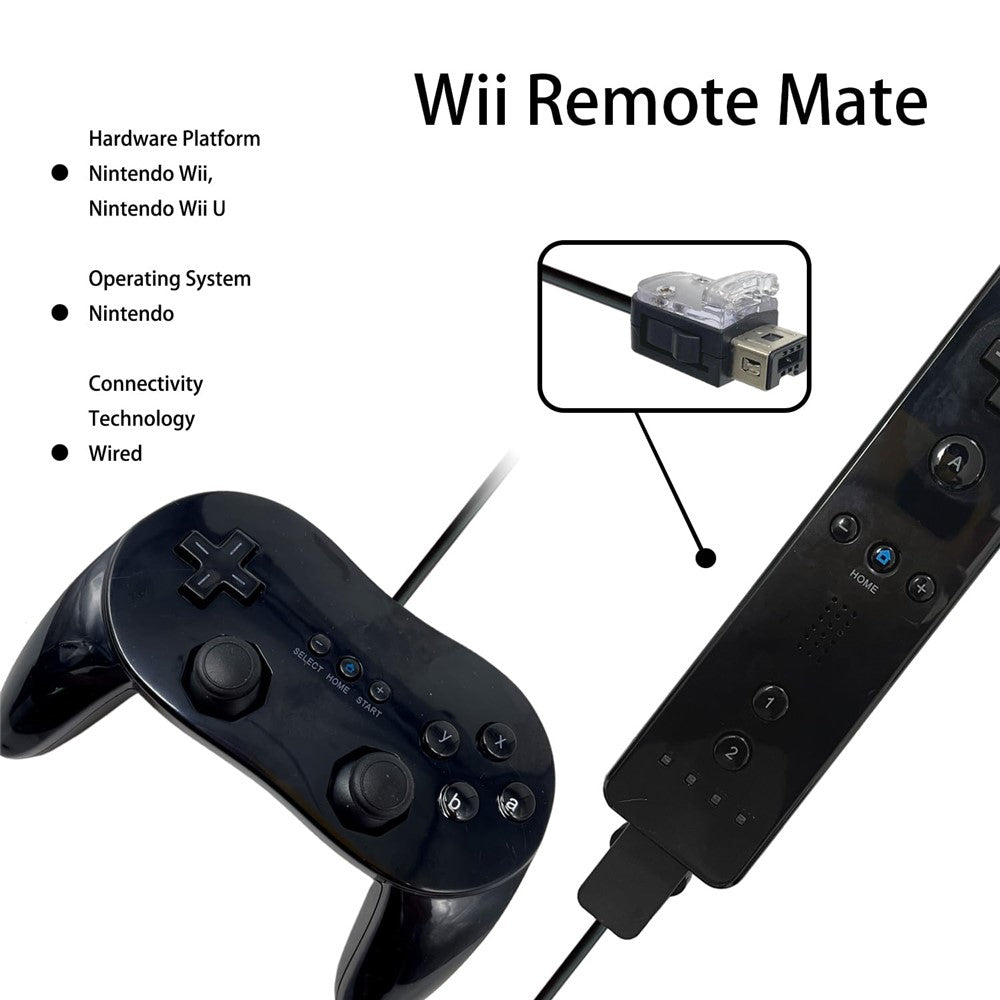 8553 Gamepad for Nintendo Wii, WiiU Game Console Wired Controller with 1.1m Cable