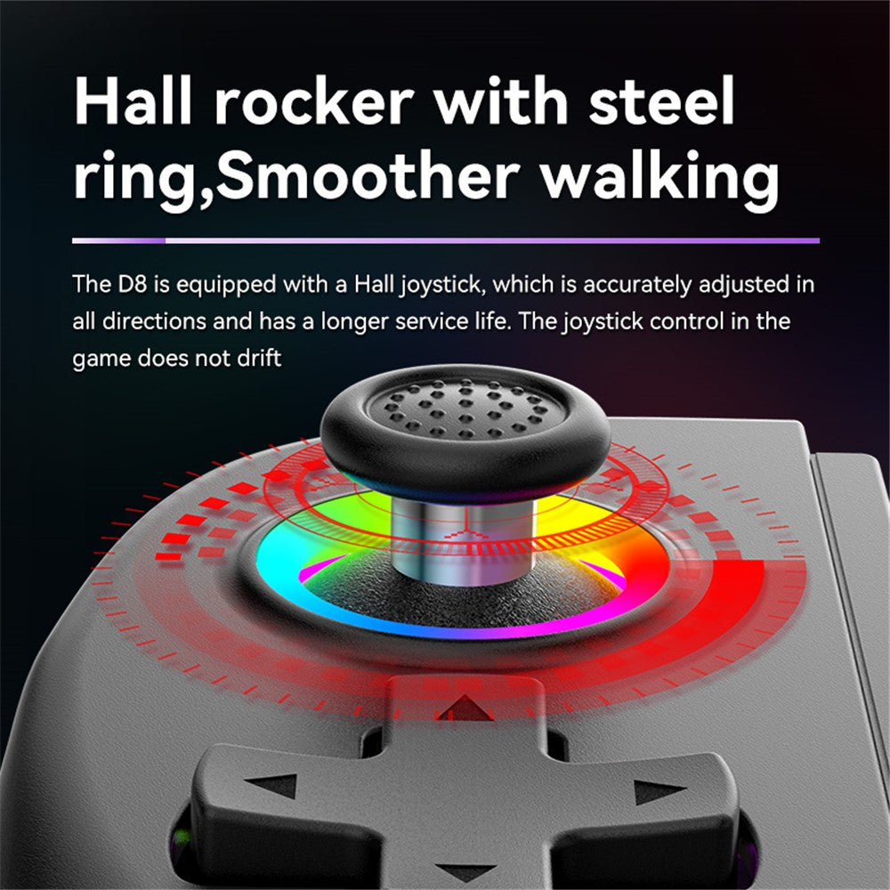 D8 Cell Phones Stretchable Controller Wireless Bluetooth-compatible Gamepad with RGB Light for PS3, PS4, Nintendo Switch