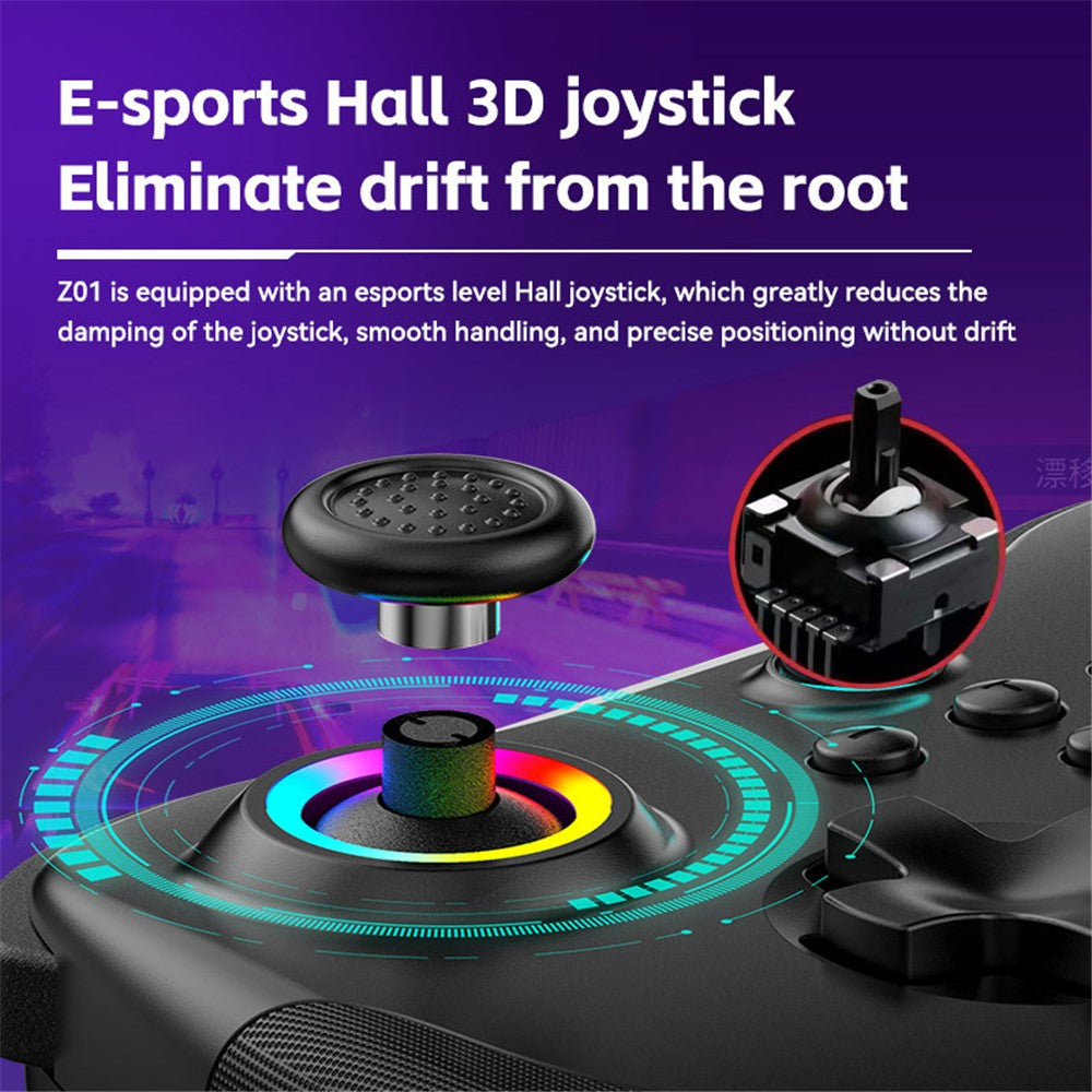 Z01 Wireless Bluetooth-compatible Controller for Nintendo Switch, Android, iOS, PC Gamepad with Hall Effect Triggers