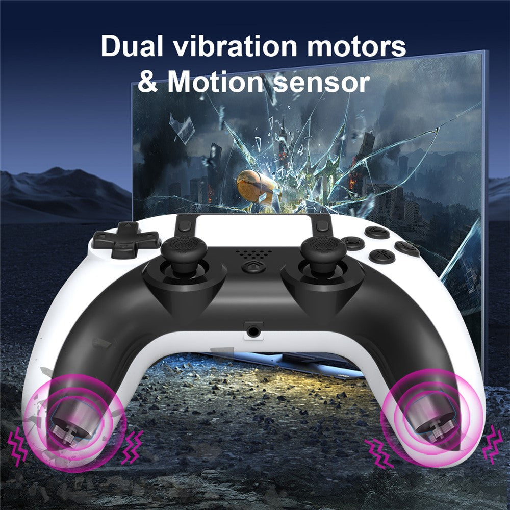 TOPWOLF HS-PS4252 For PS4 Bluetooth-compatible Controller PC Programmable Dual Vibration Gamepad