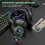 ONIKUMA B100 2.4G Wireless / Bluetooth-compatible 5.3 / Wired Over-ear Headset RGB Light E-sports Gaming Headphone