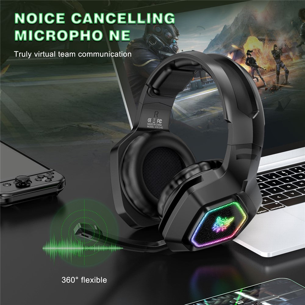 ONIKUMA B100 2.4G Wireless / Bluetooth-compatible 5.3 / Wired Over-ear Headset RGB Light E-sports Gaming Headphone