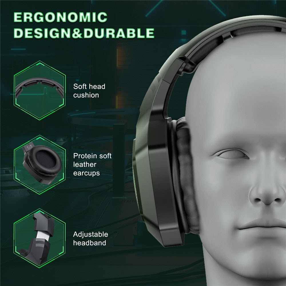 ONIKUMA B100 2.4G Wireless / Bluetooth-compatible 5.3 / Wired Over-ear Headset RGB Light E-sports Gaming Headphone