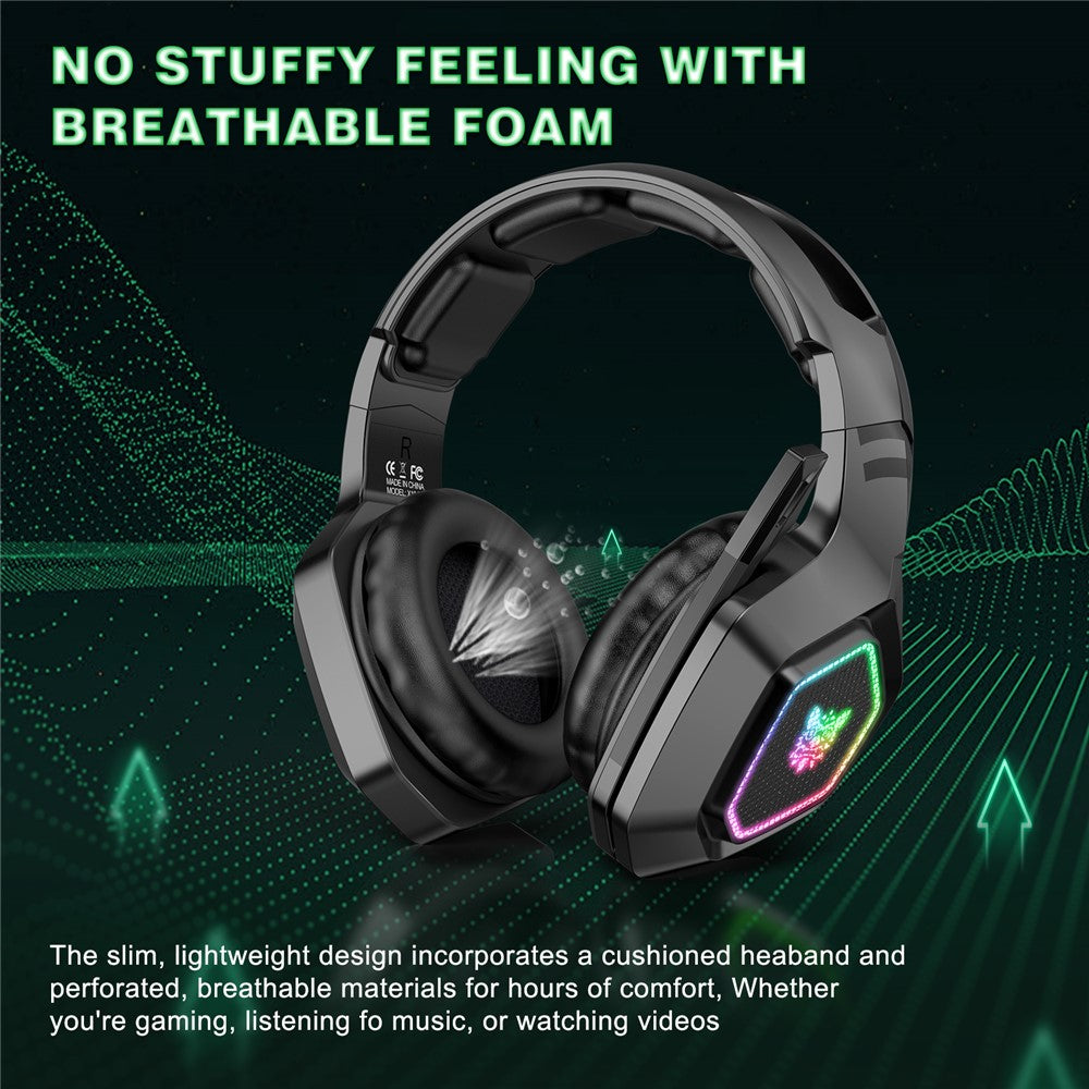 ONIKUMA B100 2.4G Wireless / Bluetooth-compatible 5.3 / Wired Over-ear Headset RGB Light E-sports Gaming Headphone