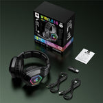 ONIKUMA B100 2.4G Wireless / Bluetooth-compatible 5.3 / Wired Over-ear Headset RGB Light E-sports Gaming Headphone