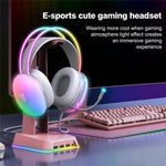 ONIKUMA X25 3,5 mm + USB Kablet Over-Ear E-Sport Hovedtelefon Piger Gaming Headset med RGB-lys