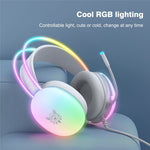 ONIKUMA X25 3,5 mm + USB Kablet Over-Ear E-Sport Hovedtelefon Piger Gaming Headset med RGB-lys