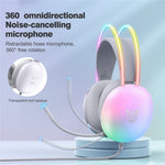 ONIKUMA X25 3,5 mm + USB Kablet Over-Ear E-Sport Hovedtelefon Piger Gaming Headset med RGB-lys