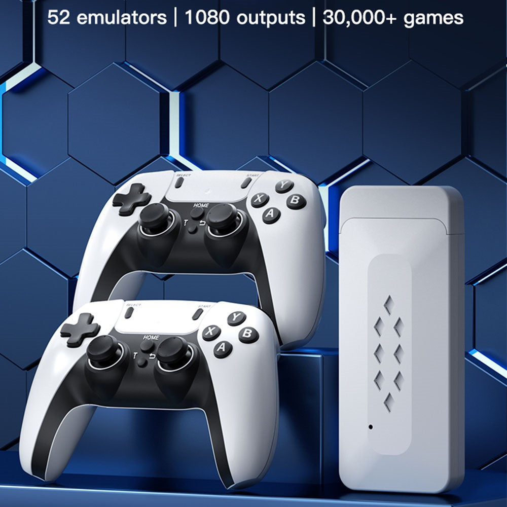 m22 Game Stick 4K, Dual 2.4G Wireless Game Controllers with 128G 30000+ Games for TV