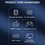 m22 Game Stick 4K, Dual 2.4G Wireless Game Controllers with 128G 30000+ Games for TV