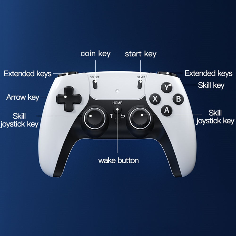 m22 Game Stick 4K, Dual 2.4G Wireless Game Controllers with 128G 30000+ Games for TV