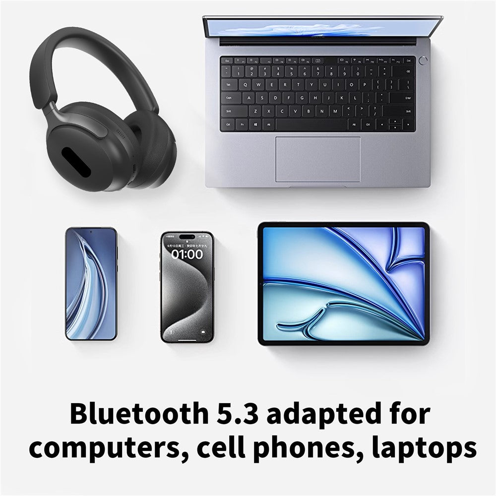 AKZ-25 Bluetooth-compatible 5.3 Over-Ear Headphones 100-Hour Standby Wireless Headset for Cellphone PC Laptop