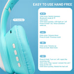 AKZ-02 Color Light Cat Ear Wireless Bluetooth-compatible Headphone Heavy Bass E-Sport Head-Mounted Headset