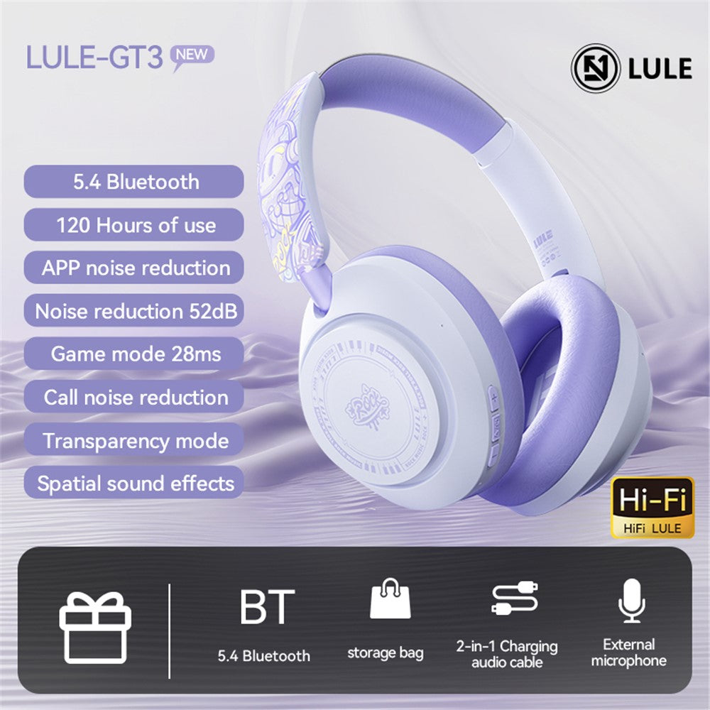 EL-GT3 Bluetooth-compatible Headphones ANC Noise Cancelling Over Ear Wireless Headset ( Standard Version )