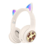 AKZ AKZ-02D Glowing Cat Ear Headphone Bluetooth-Compatible Wireless Deep Bass Gaming Headset